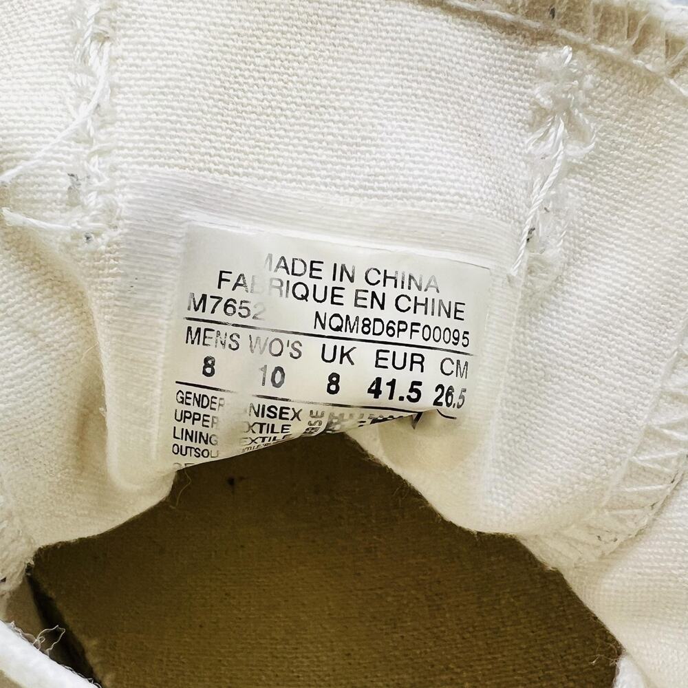 Converse Shoes Mens 8 White Canvas Chuck Taylor All Star Sneakers Casual Comfort - Picture 9 of 11